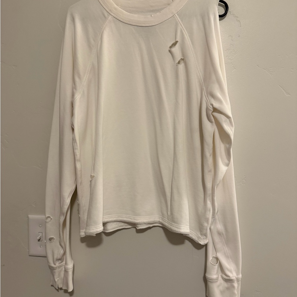 Chic Cream Long Sleeve Women's Top